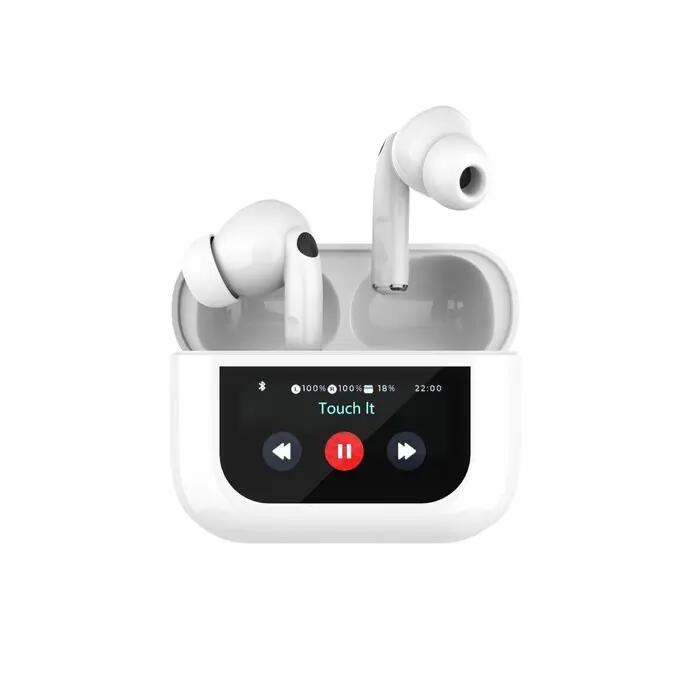 ECOUTEURS SANS FIL ANC TOUCH AVEC ECRAN DIGITAL BLANC 2/3