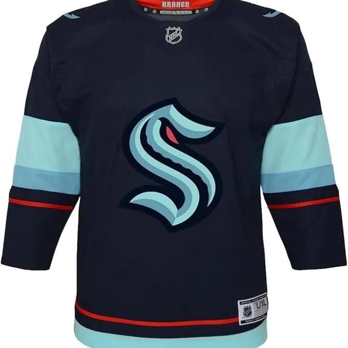 NHL Junior Outerstuff Реплика хокейна фланелка Seattle Kraken Без име Тъмносиня
