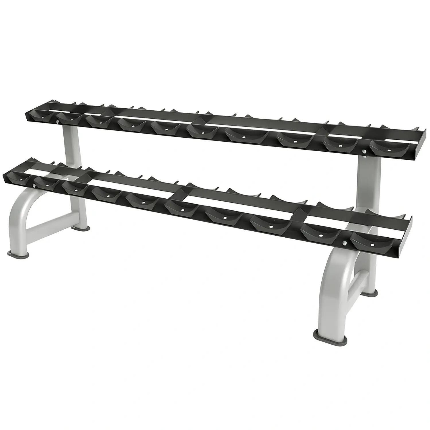Dumbbell Rack a 2 Ripiani Professionale - PMO8 | Palestra 2/6