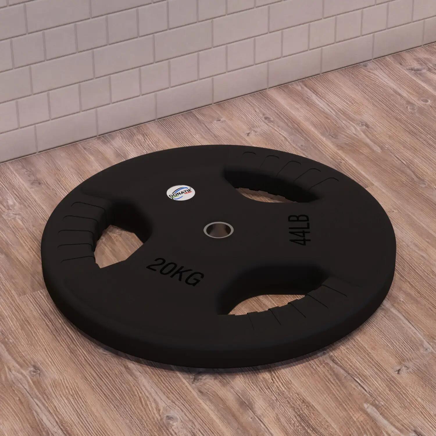 Disco Gommato da 20 Kg - Foro 28 mm | Impugnatura Tri-Grip 4/6