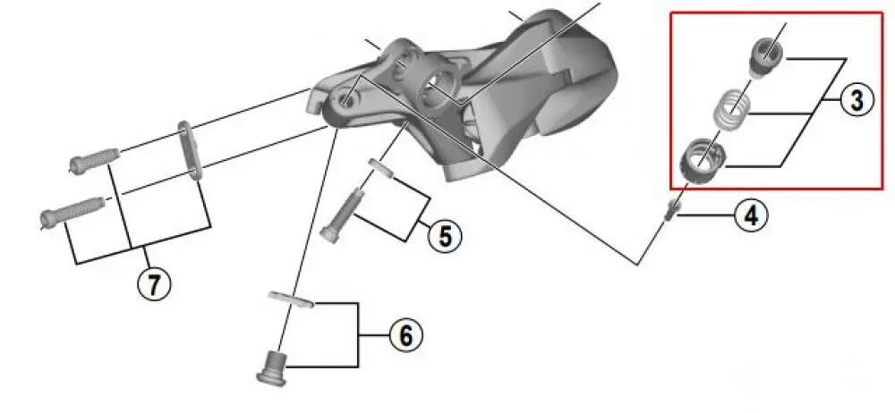 SHIMANO Schaltzug-Befestigungsschraube komplett für RD-R9100 Schaltzugbefesti... 2/2