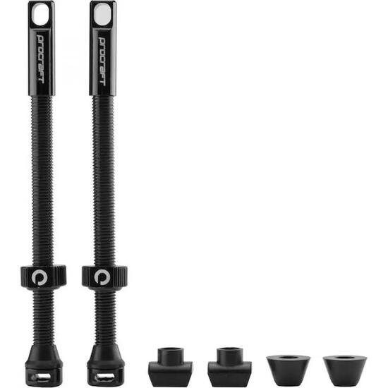 Procraft Tubeless-Ventile Procraft 80 mm Schwarz - leichtes Alu-Ventil für Tu...