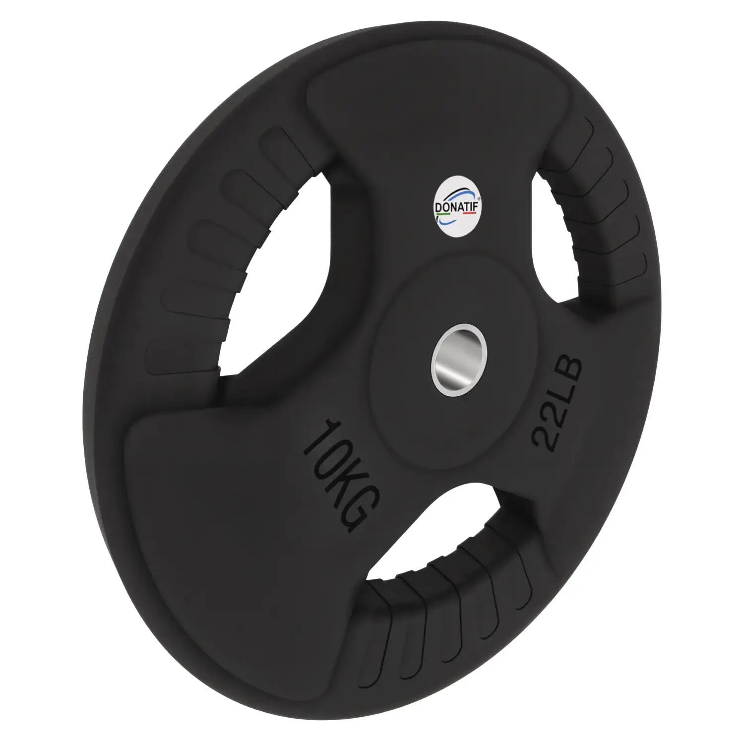 Disco Gommato da 10 Kg - Foro 28 mm | Impugnatura Tri-Grip 6/6