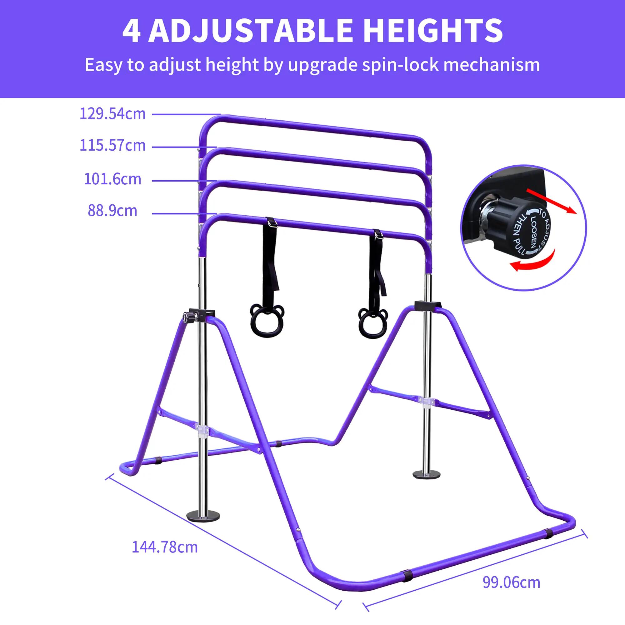 Enfant Gymnastique Barre Réglable Antidérapante Pliable 2/3