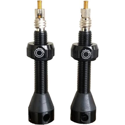 Tubolight Tubeless-Ventile Messing schwarz 40 mm Schwarz - robuste Ventile fü...