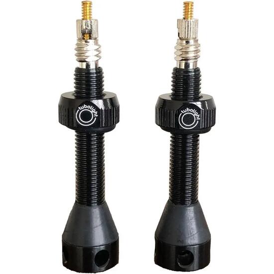Tubolight Tubeless-Ventile Messing schwarz 40 mm Schwarz - robuste Ventile fü...