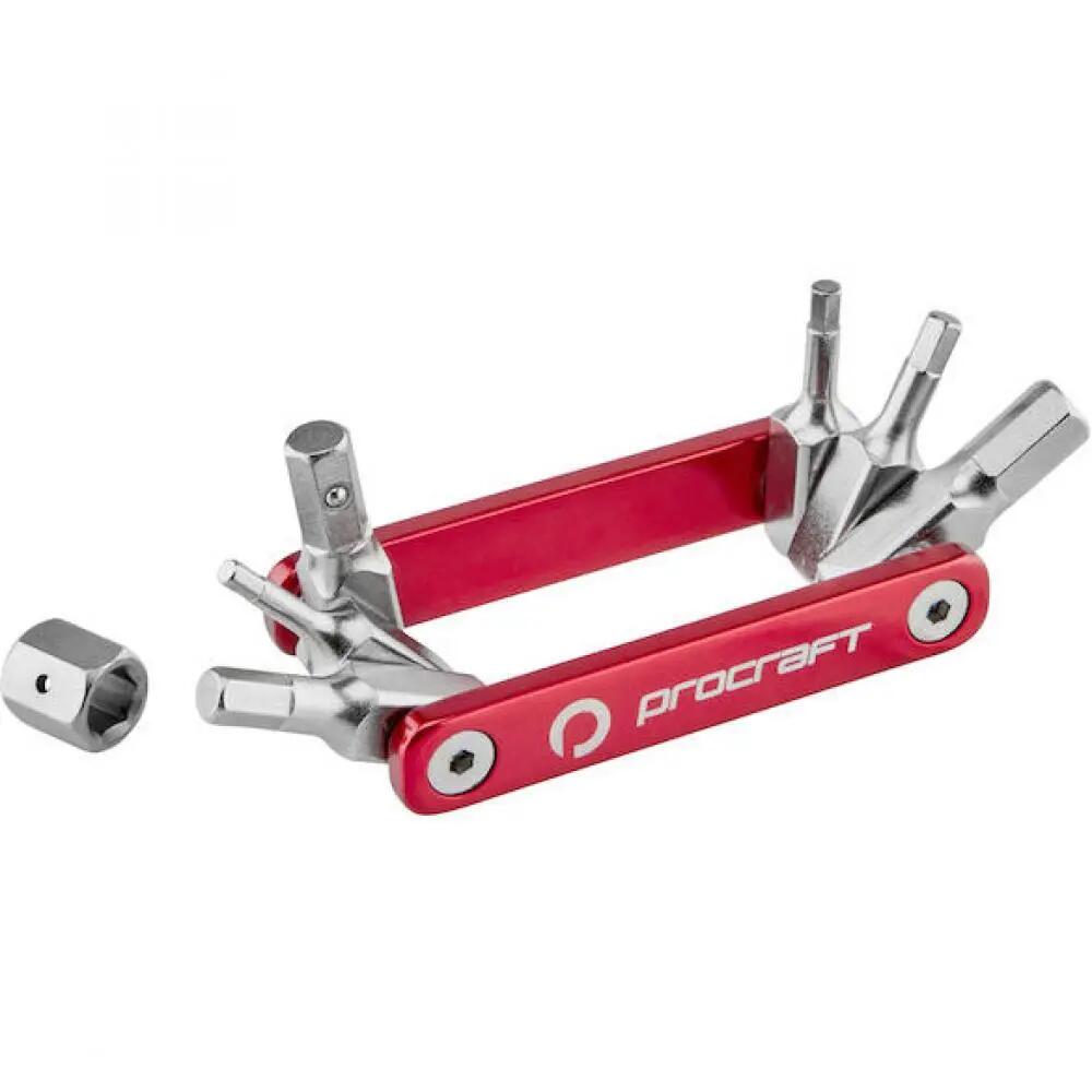 Procraft Werkzeug Mini Advanced 7 Funktionen Rot\/ Silber - ultrakompaktes Fah.. 2/2