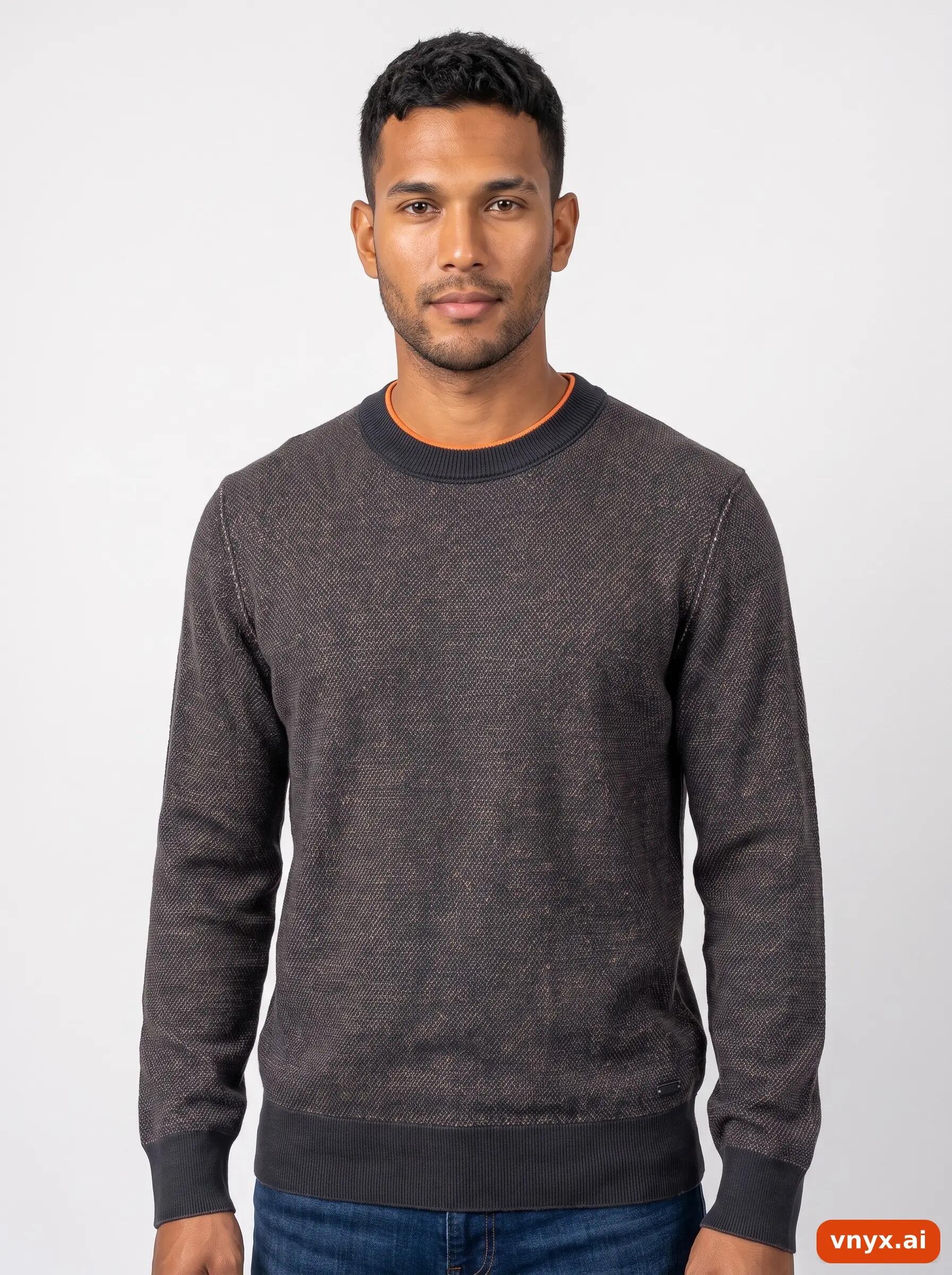 Second Life - Vintage Hugo Boss Charcoal Fleece Pullover Men M 5/6