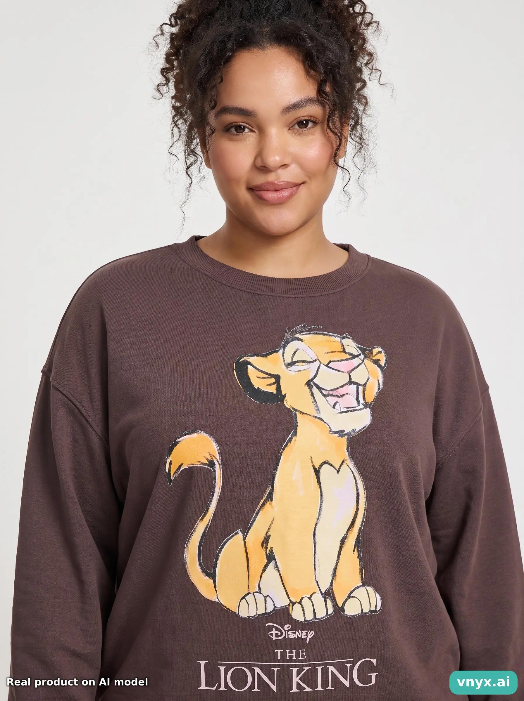 Second Life - Vintage Disney Dark Brown Sweatshirt Women L 5/6