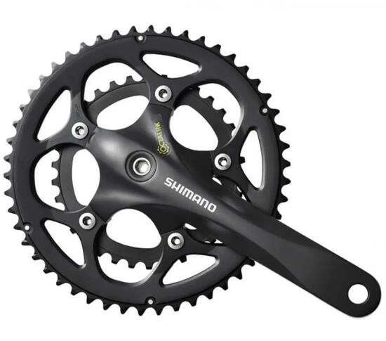 Shimano Pédalier Road FC-R345 2x9 Compact 175 mm 50-34 dents argent 113 mm (Li..