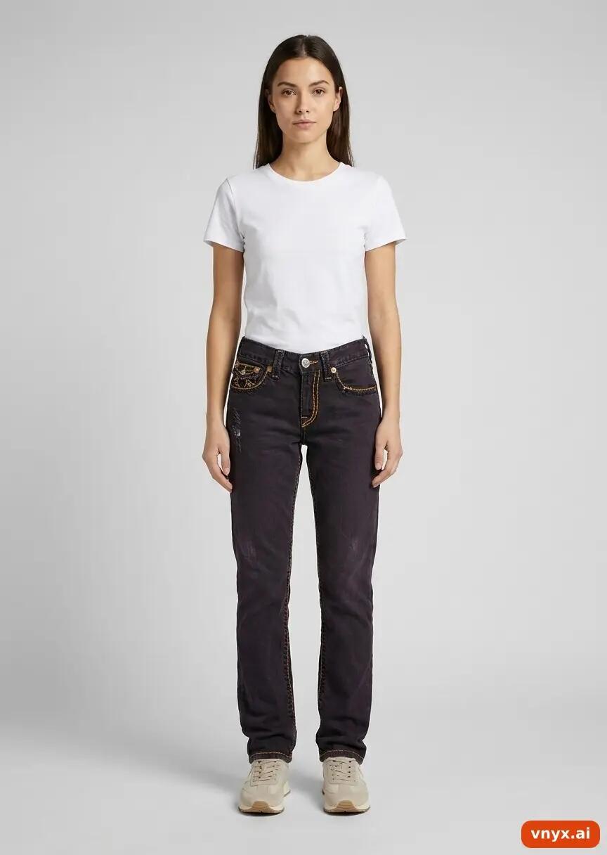 Second Life - Vintage True Religion Dark Grey Jeans Women W34 2/6