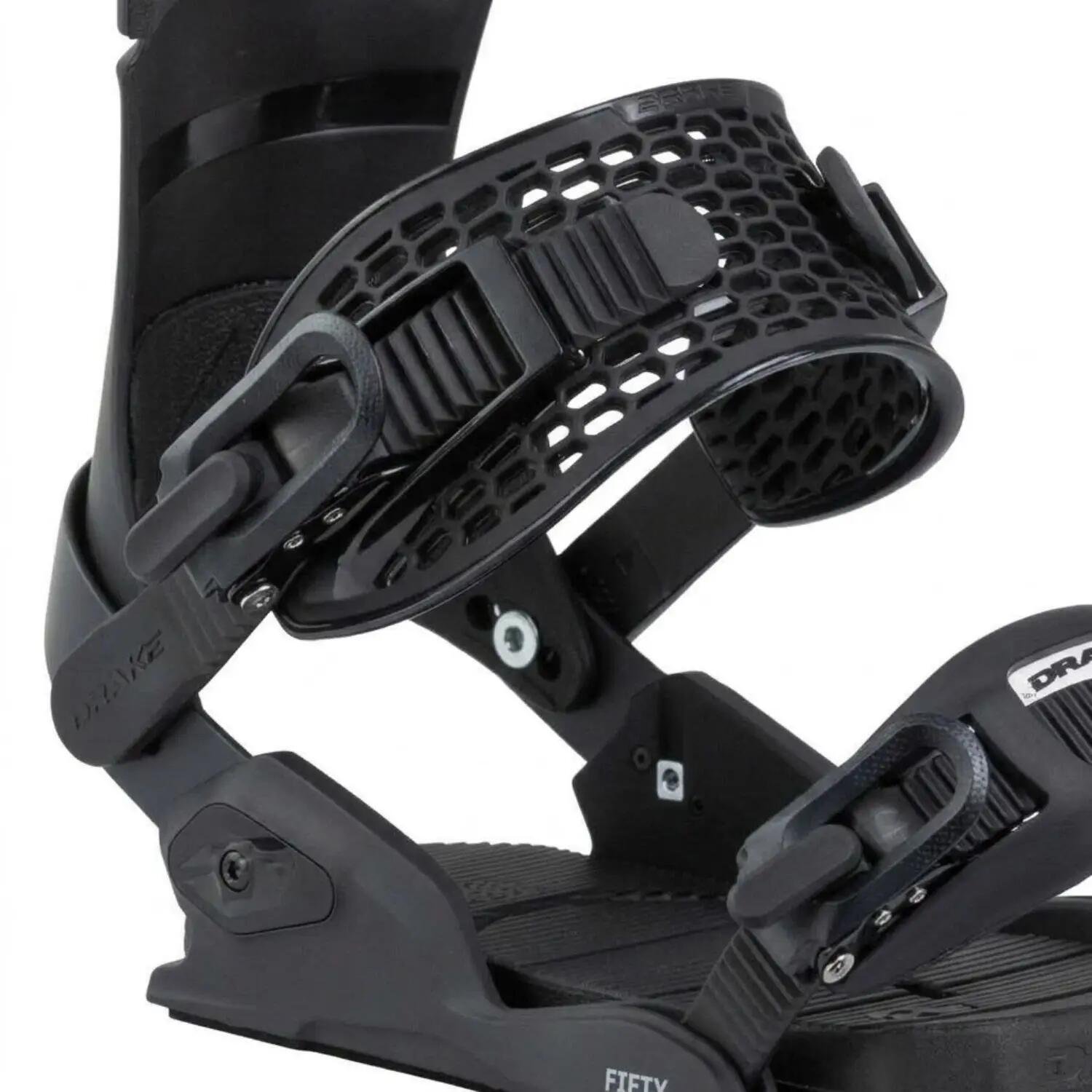 Fixations Snowboard Drake Fifty Homme Noir All-Mountain Freestyle Légères 4/5