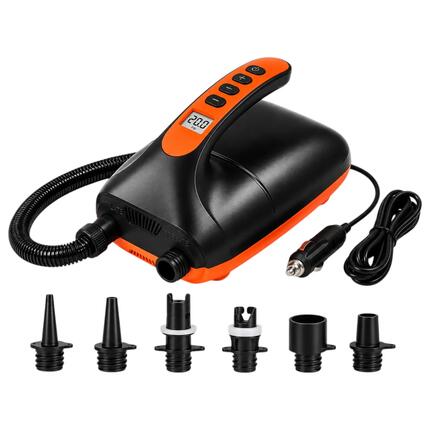 Elektrische SUP Pumpe 20 PSI mit Digitaldisplay, Auto-Stopp, 12V & 6 Adaptern