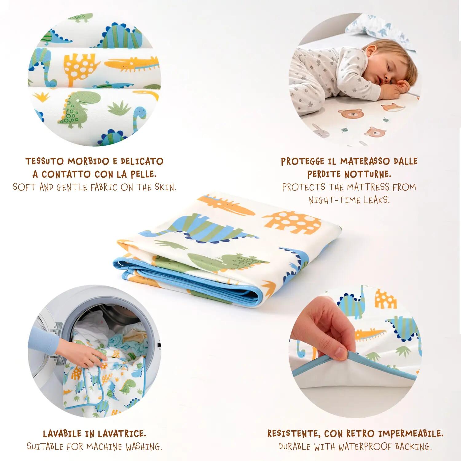 Pack Traversine Impermeabili Bambino 70x90 cm Letto e Viaggio 7/7