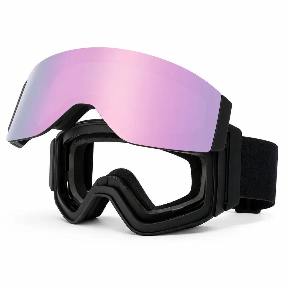 Maschera da Sci e Snowboard Fluor HX049 Lente Ribaltabile Rosa Specchiata Unisex 3/5
