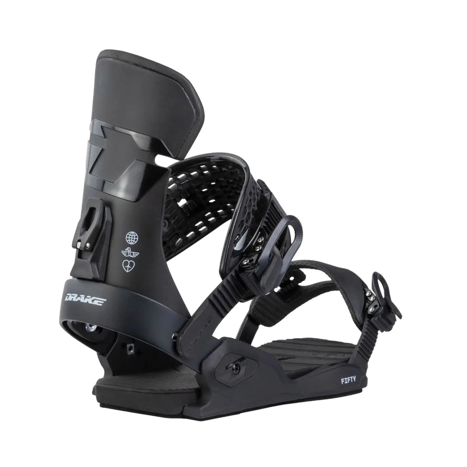 Fixations Snowboard Drake Fifty Homme Noir All-Mountain Freestyle Légères 2/5