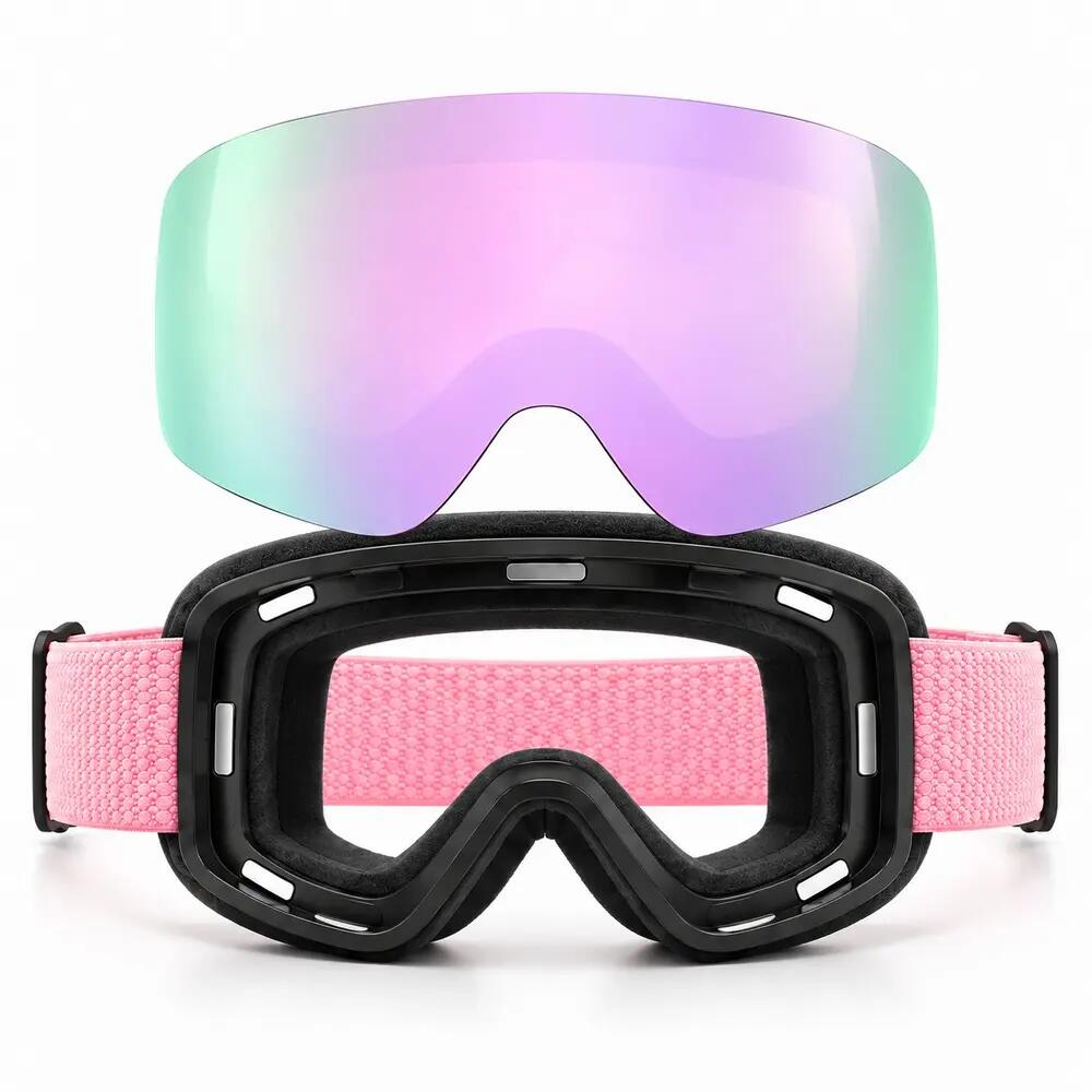 Maschera da Sci e Snowboard Fluor HX22 Lente Magnetica Viola Specchiata Unisex 3/5