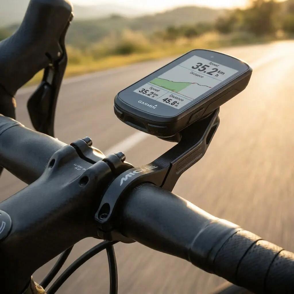 Support pour compteur Miche alu noir - Léger & compatible avec Garmin/Wahoo 2/2
