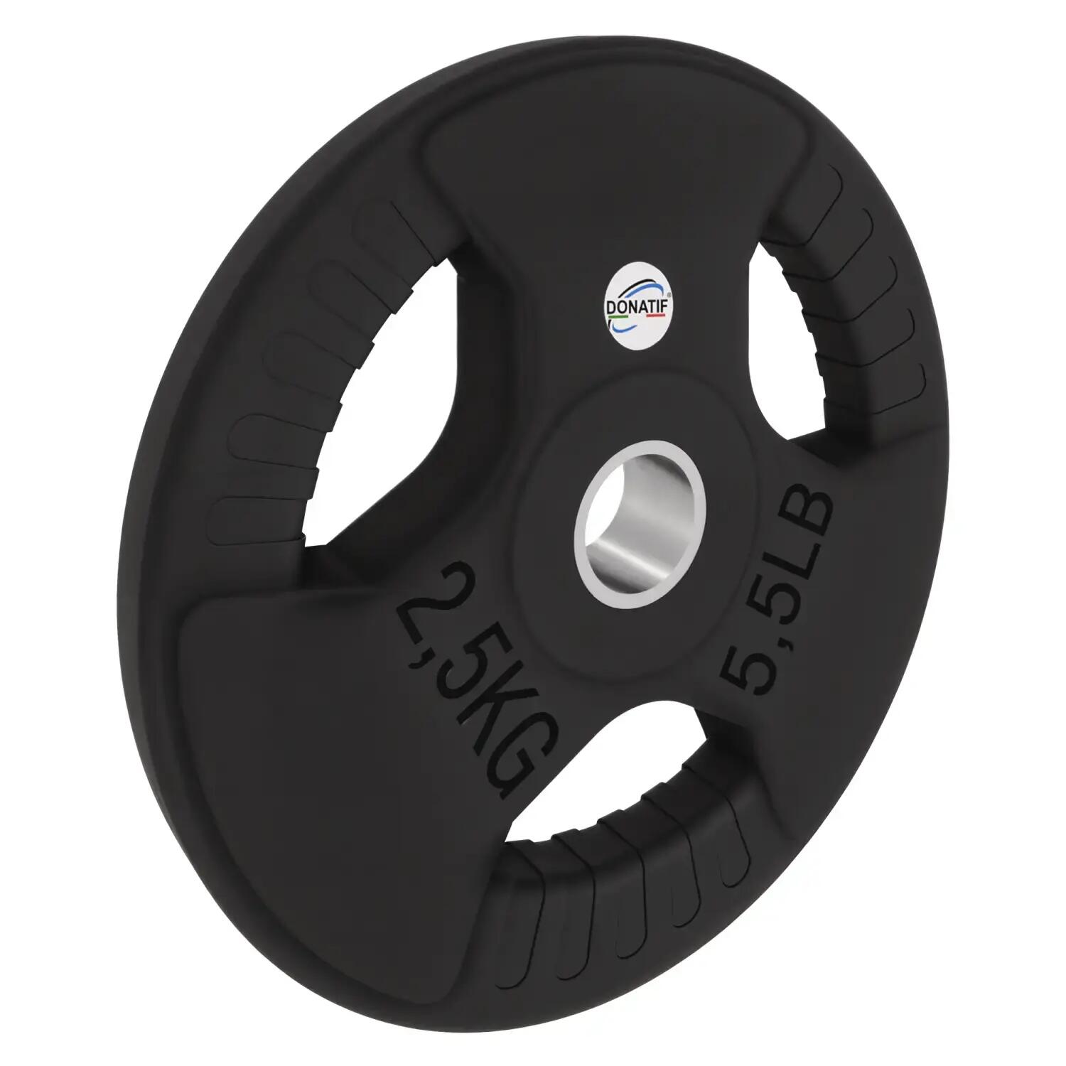 Disco Gommato da 2,5 Kg - Foro 28 mm | Impugnatura Tri-Grip 3/6