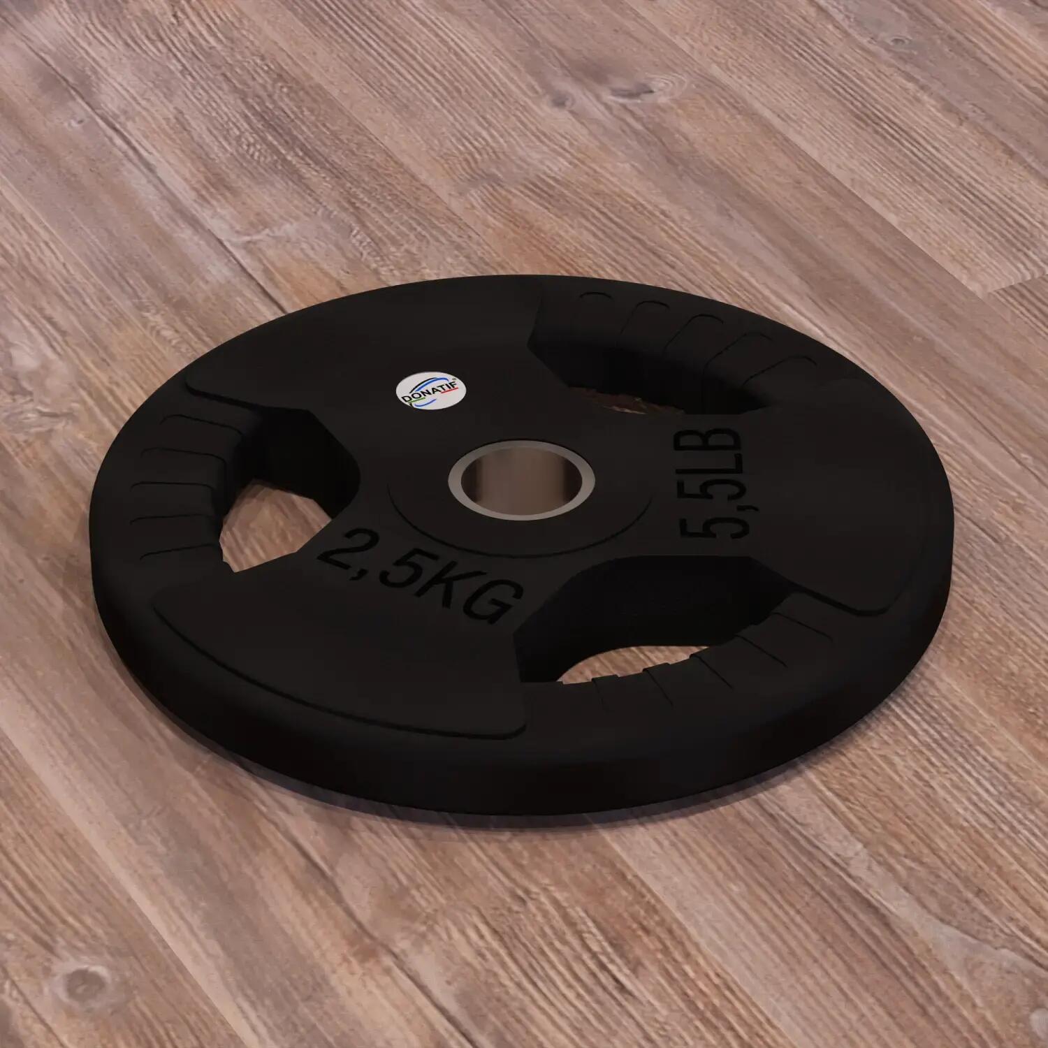 Disco Gommato da 2,5 Kg - Foro 28 mm | Impugnatura Tri-Grip 4/6