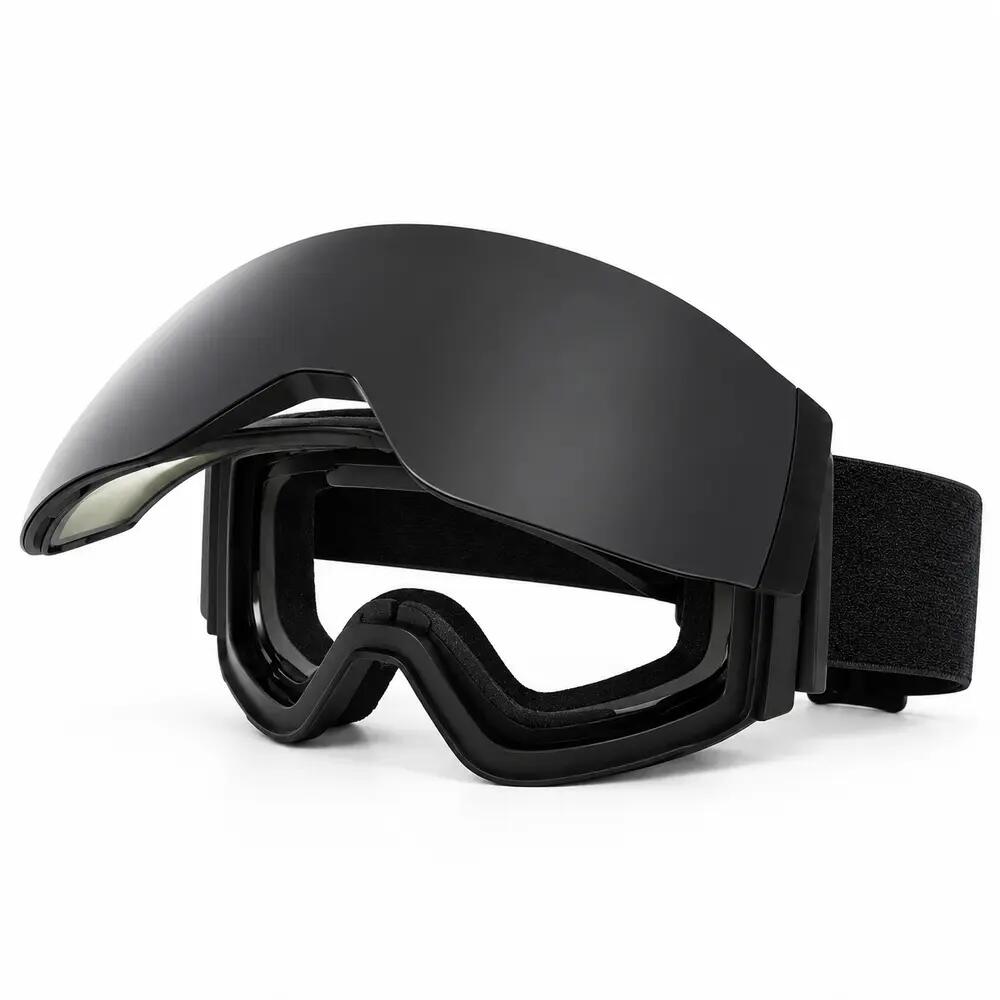 Maschera da Sci e Snowboard Fluor HX049 Lente Ribaltabile Nera Unisex 3/5