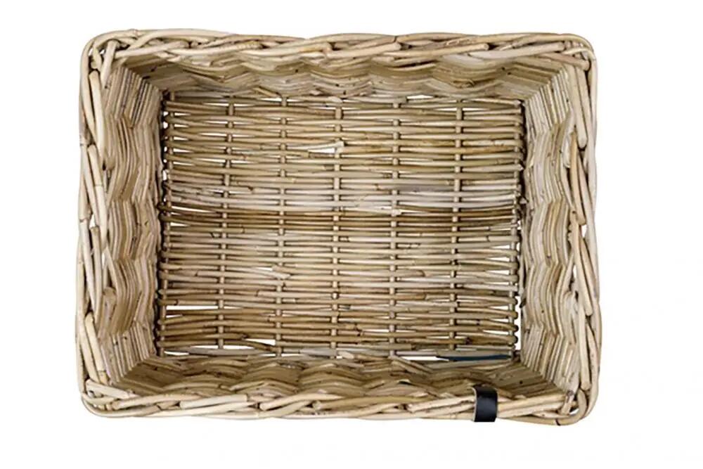 Basil Dax L panier avant - gris, rotin, 35 × 47 × 27 cm, sans couvercle, tressé 3/4