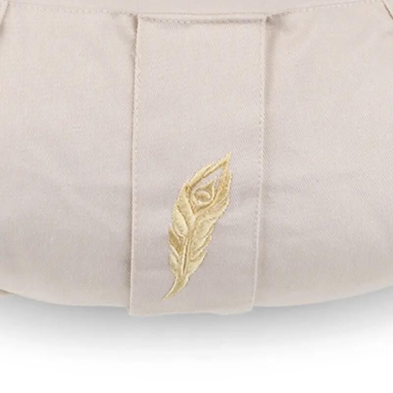 Coussin de méditation et yoga - Crème - Demi-lune 12 x 45 cm - Certifié GOTS 2/3