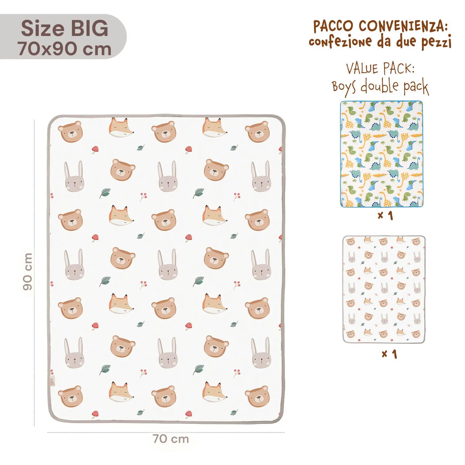 Pack Traversine Impermeabili Bambino 70x90 cm Letto e Viaggio 2/7