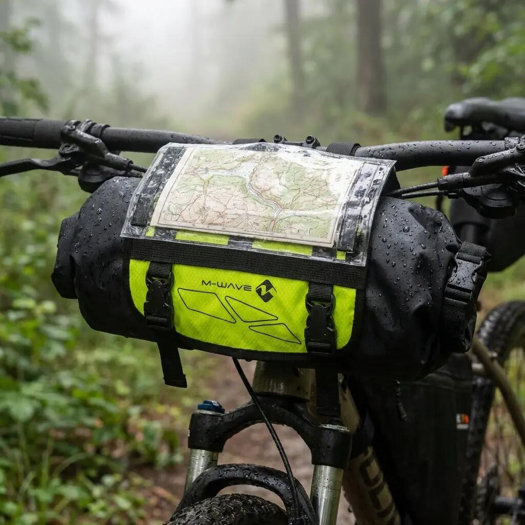 M-Wave Bikepacking Lenkertasche neongelb Volumen 10 Liter 1/3