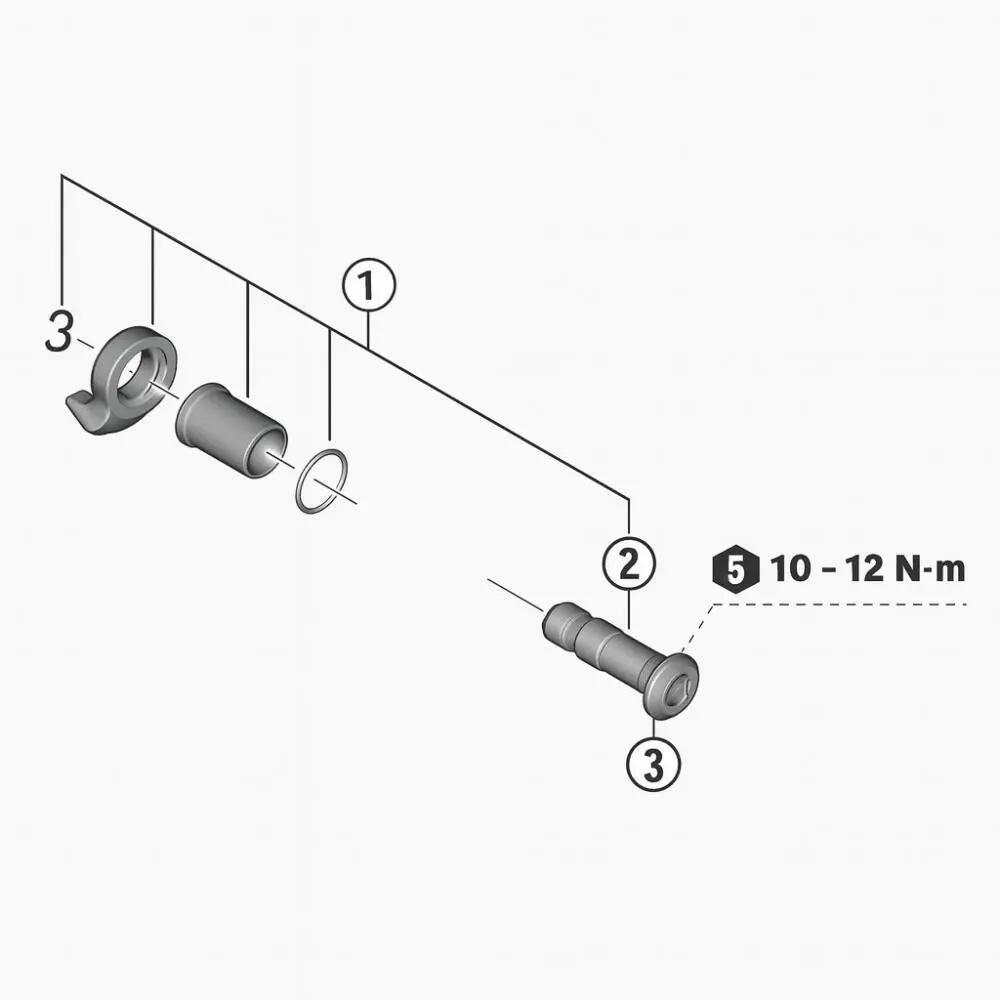 SHIMANO B-Achse-Set für RD-M9250 - Ersatz-B-Achse für Shimano XT Di2 Schaltwe... 2/3