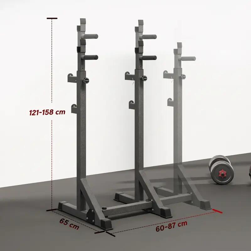 Unisexe Musculation Support Barre Réglable Acier Sécurité 150kg 3/4