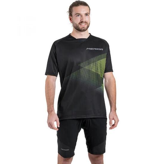 Merida Trikot MTB STRIPE S Schwarz/grün - robustes MTB-Trikot für Trail & End...
