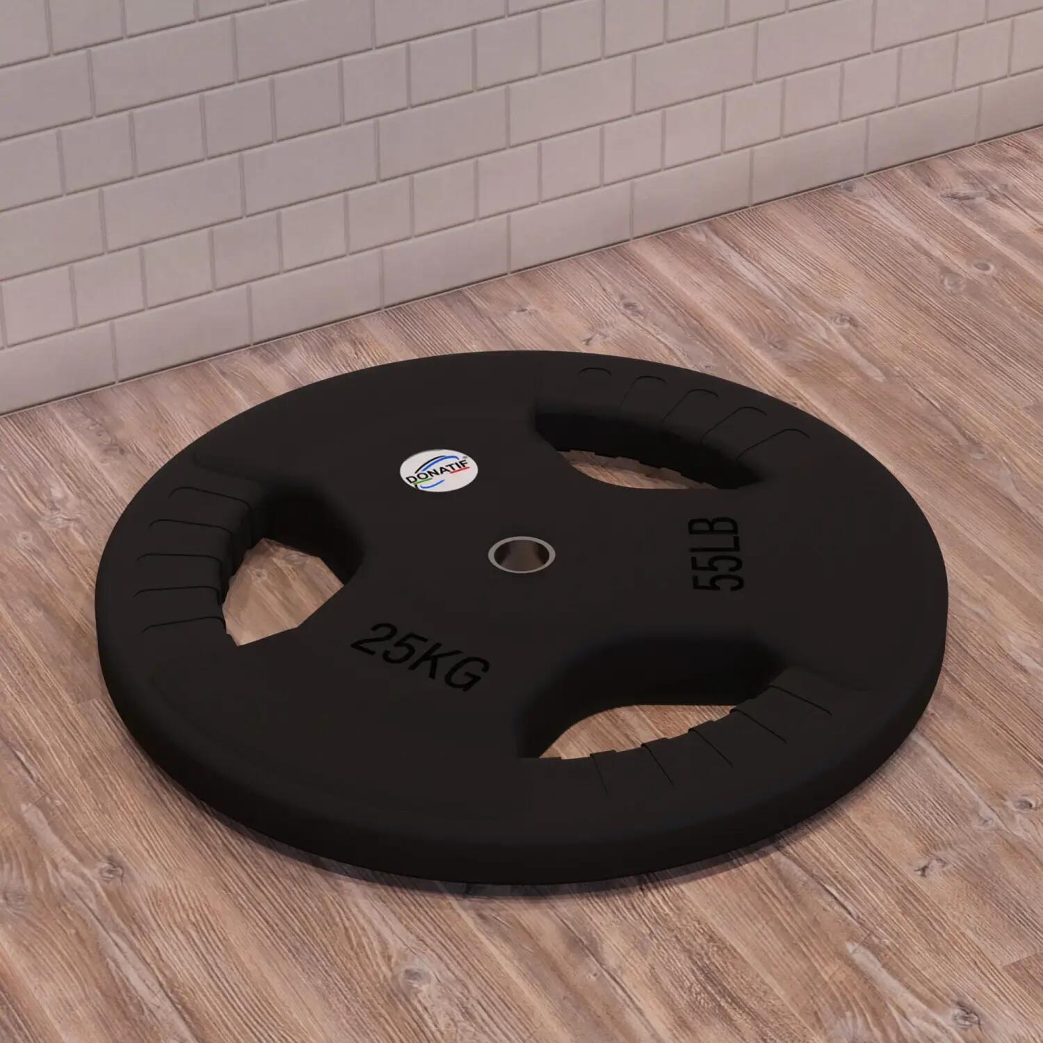 Disco Gommato da 25 Kg - Foro 28 mm | Impugnatura Tri-Grip 4/6