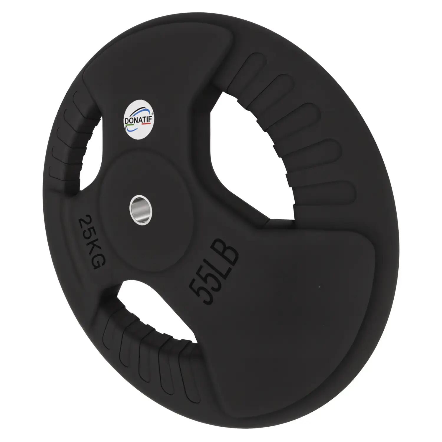 Disco Gommato da 25 Kg - Foro 28 mm | Impugnatura Tri-Grip 2/6