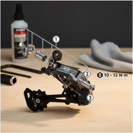 SHIMANO B-Achse-Set für RD-M9250 - Ersatz-B-Achse für Shimano XT Di2 Schaltwe...