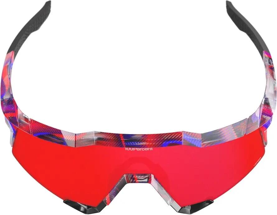 100% Speedcraft FDJ-bril, glanzend doorschijnend rood/blauw, Fire Red, spiegelgl 4/5