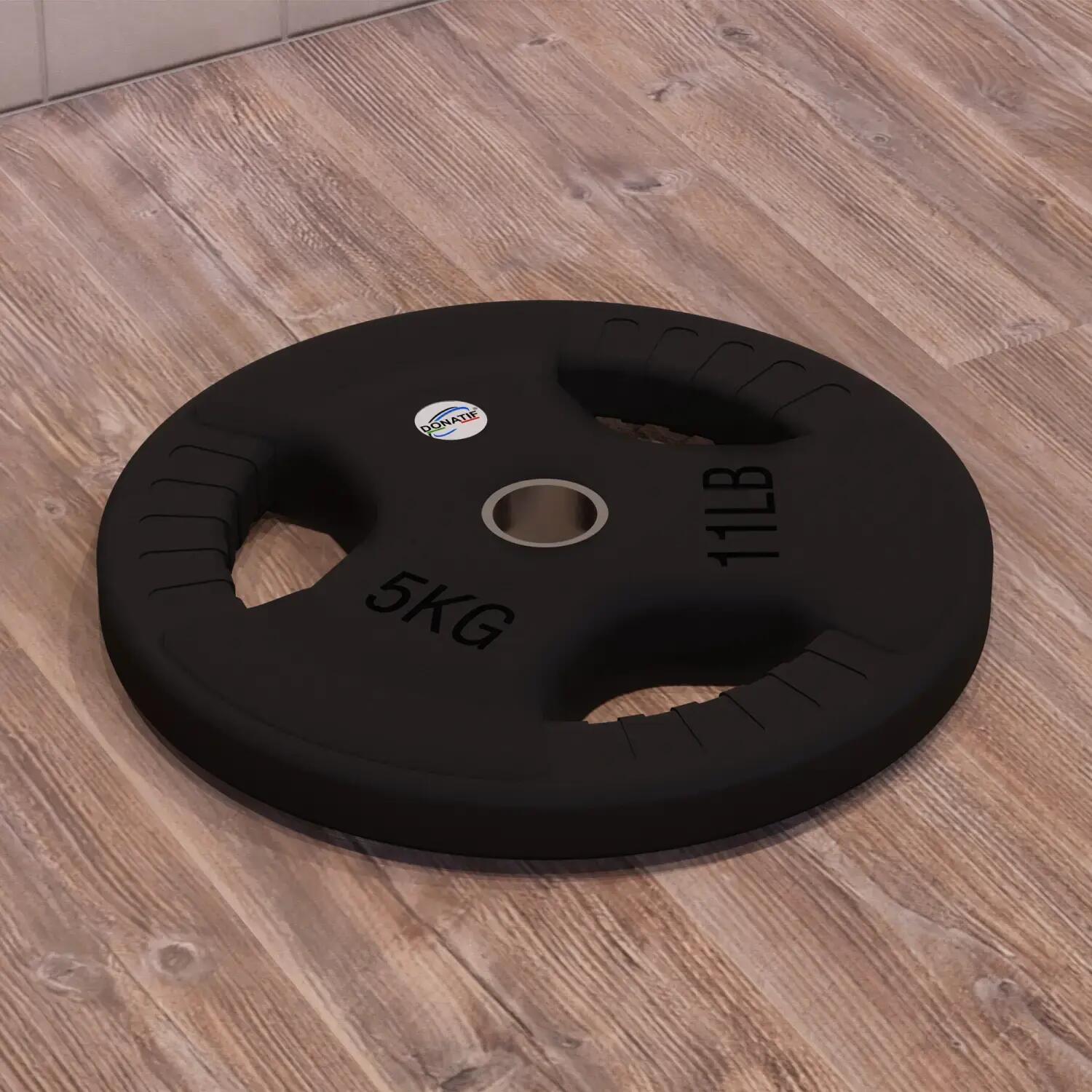 Disco Gommato da 5 Kg - Foro 28 mm | Impugnatura Tri-Grip 4/6
