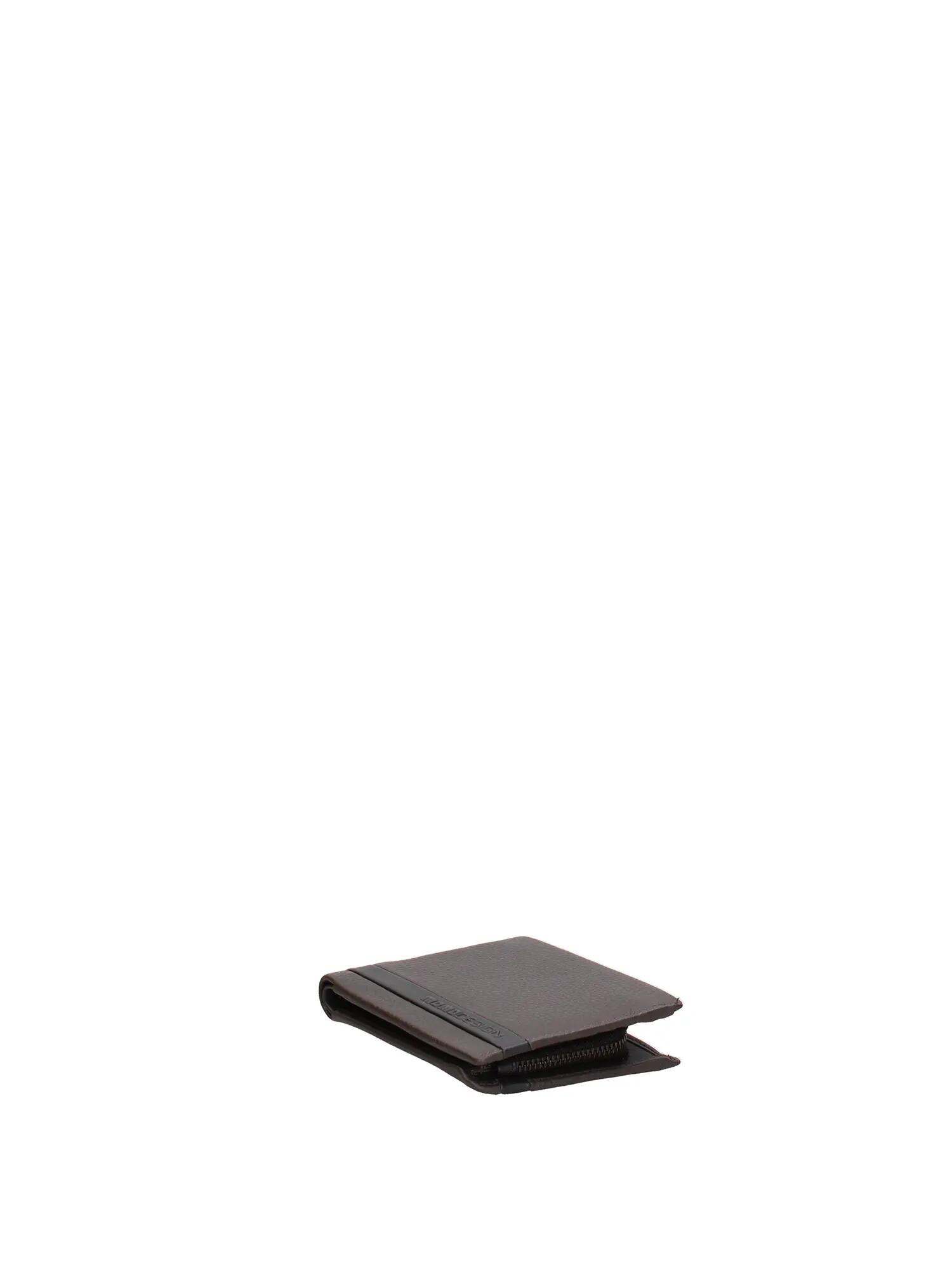 Herrengeldbörse Momo Design echtes Leder braun schwarz - Minimalistisches Design 3/4