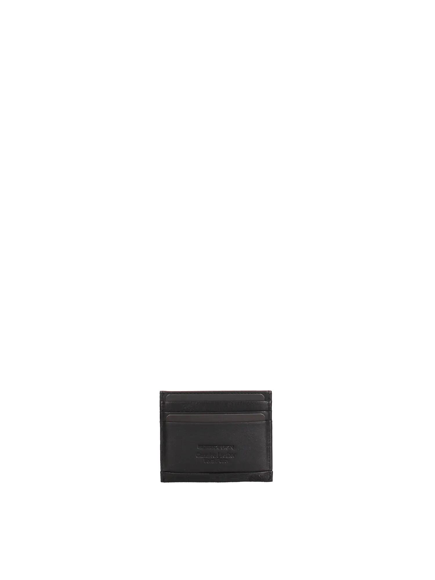 Zwart leren kaarthouder heren Momo Design - Minimalistisch zonder sluiting 2/3