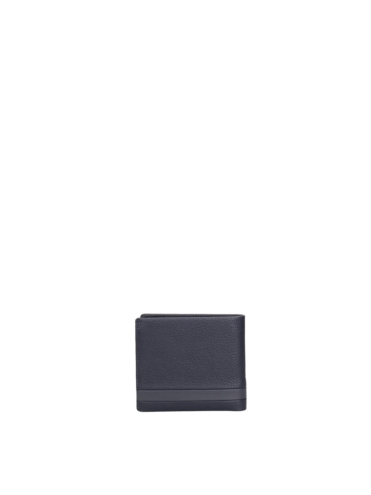 Cartera hombre Momo Design piel auténtica negro azul sin cierre 2/4