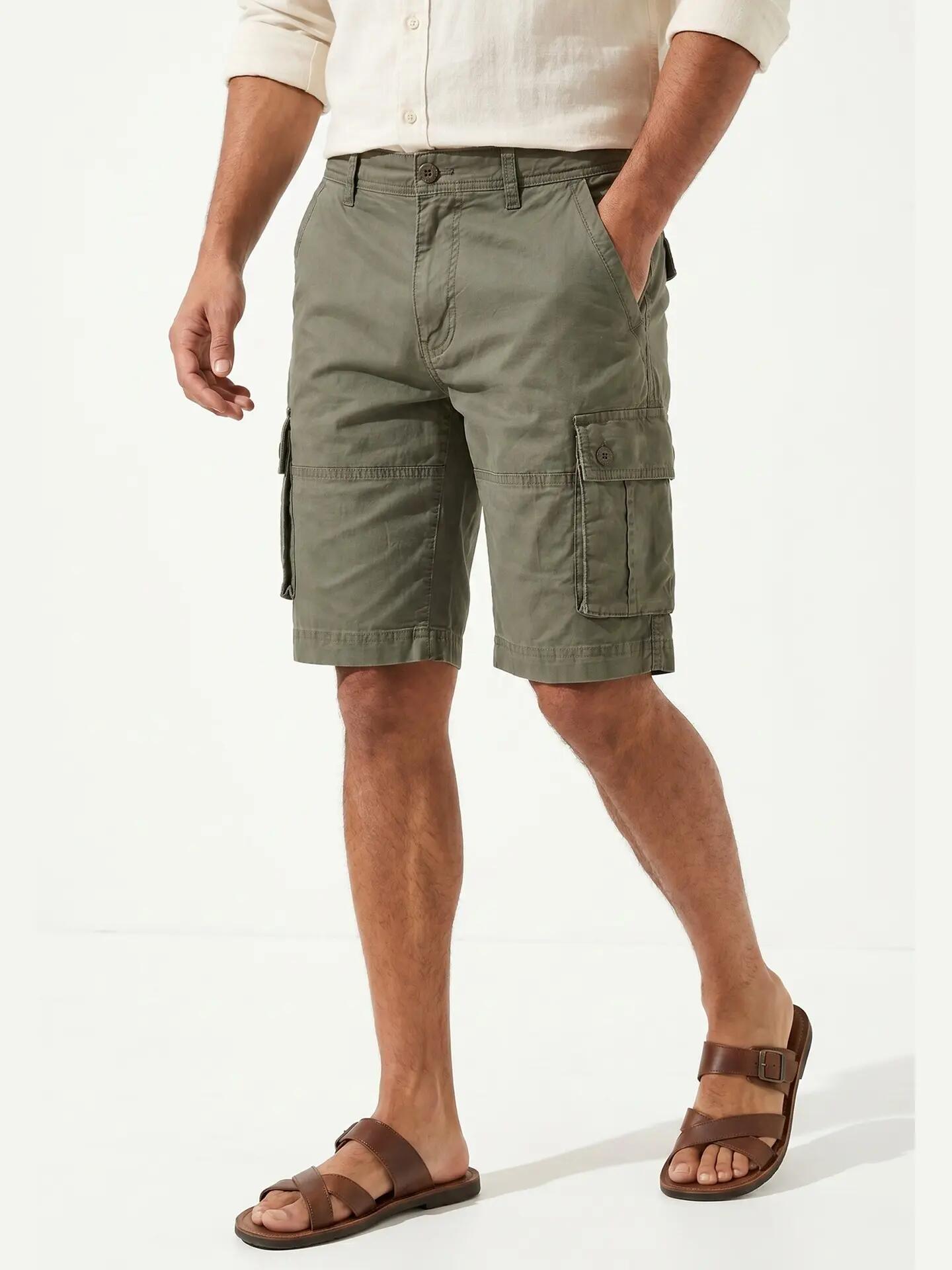 Shorts U.S. Polo Assn. Verde Oscuro Hombre Algodón Elastizado 3/5