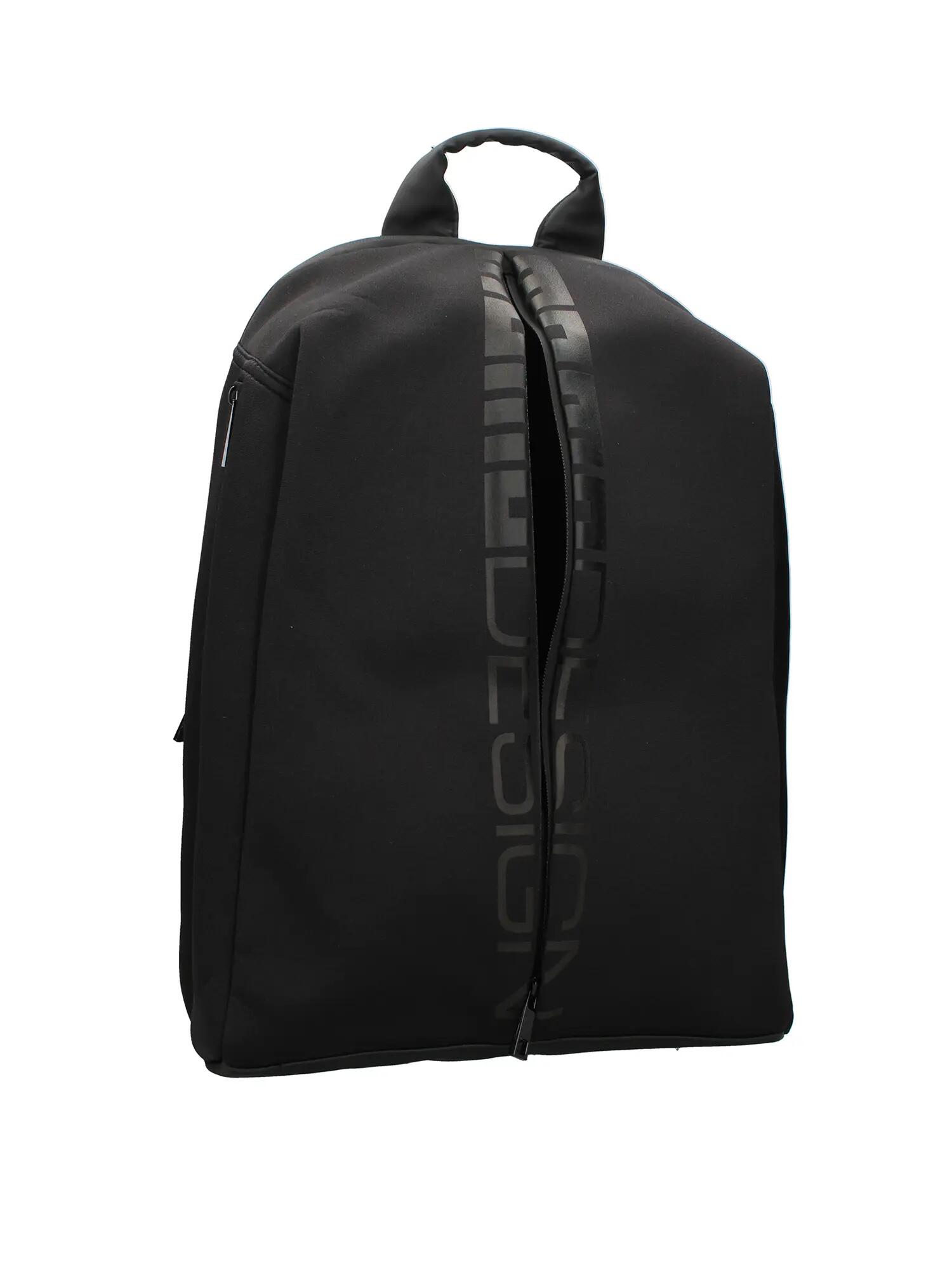 Momo Design Black Polyurethane Backpack with Zip Closure for Men 4/4