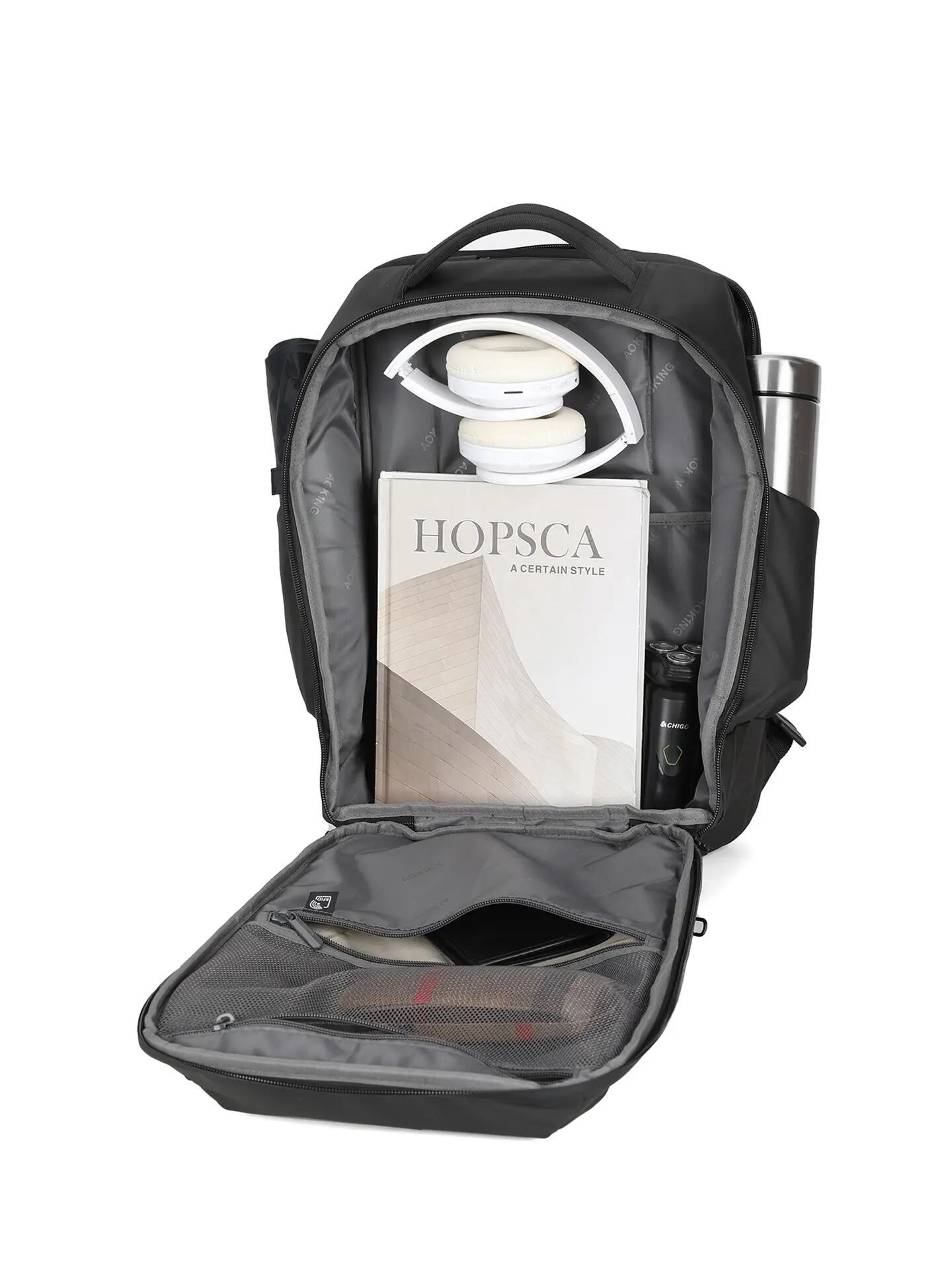 Zaino Enigma Nero Unisex Poliestere Con Zip Casual 6/6