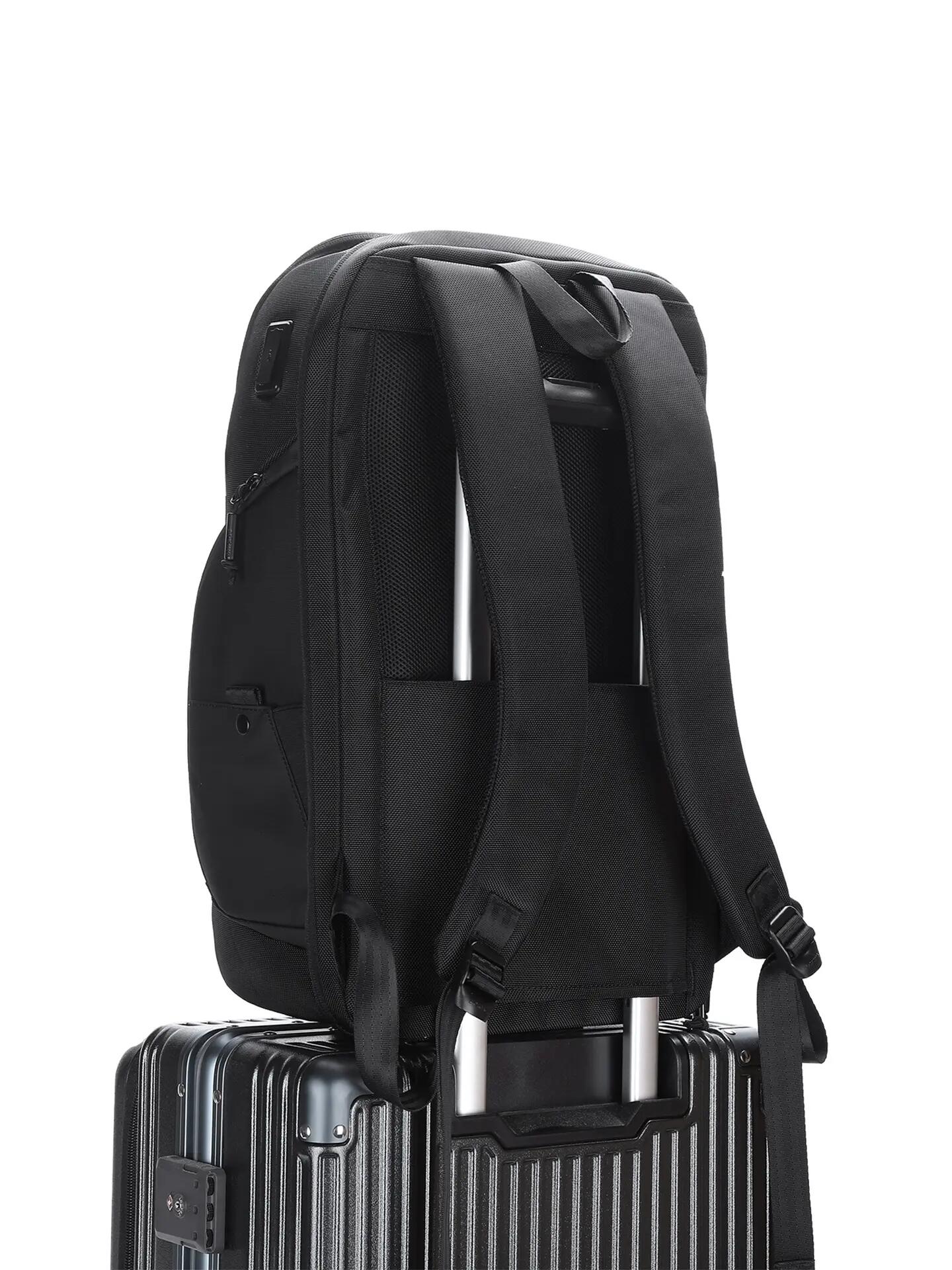 Zaino Nero Aoking Omnia Unisex - Poliestere Con Zip Casual 6/6