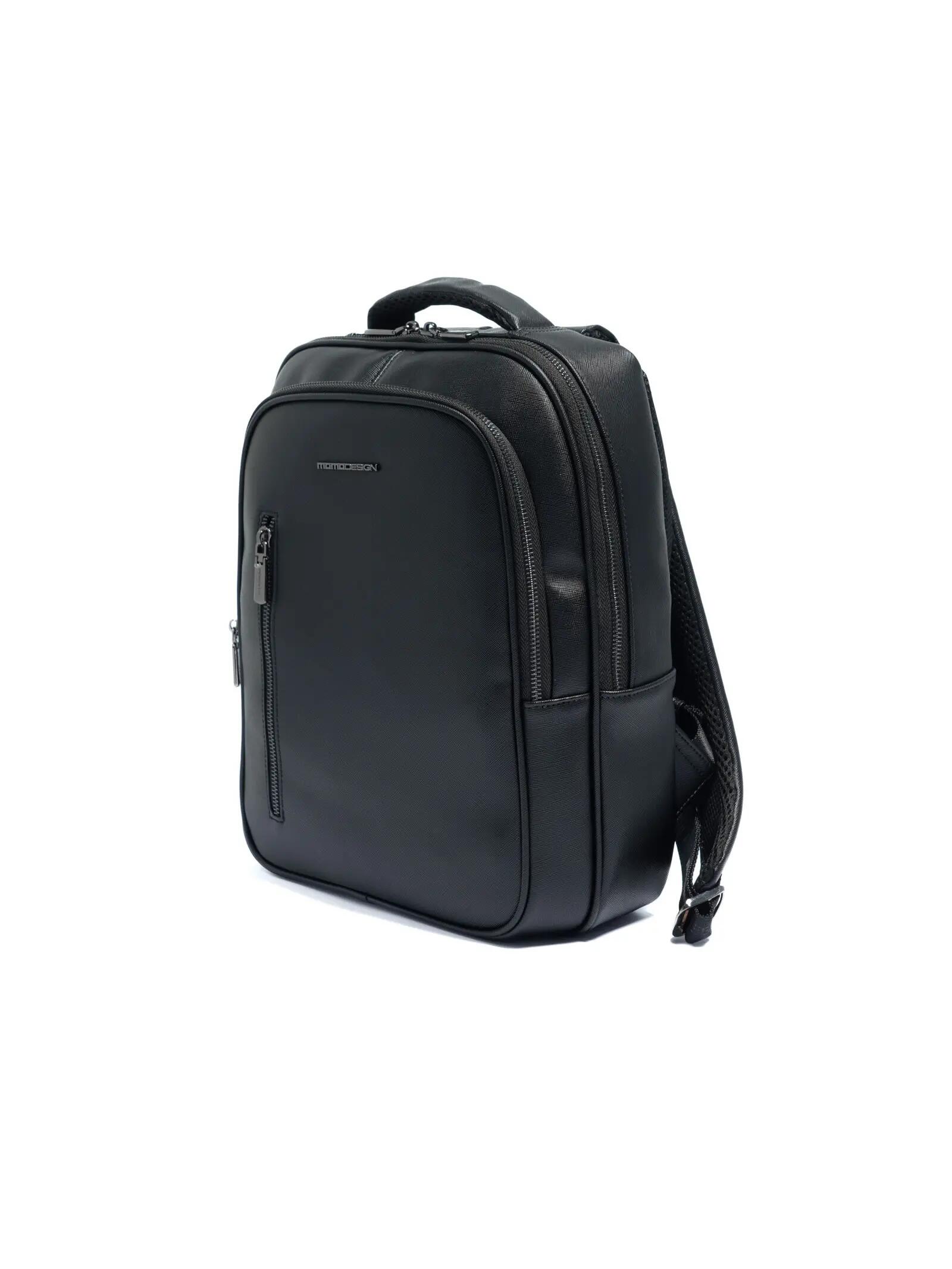 Sac à Dos Noir Momo Design Polyuréthane Fermeture Éclair 37x28.5 cm 2/3