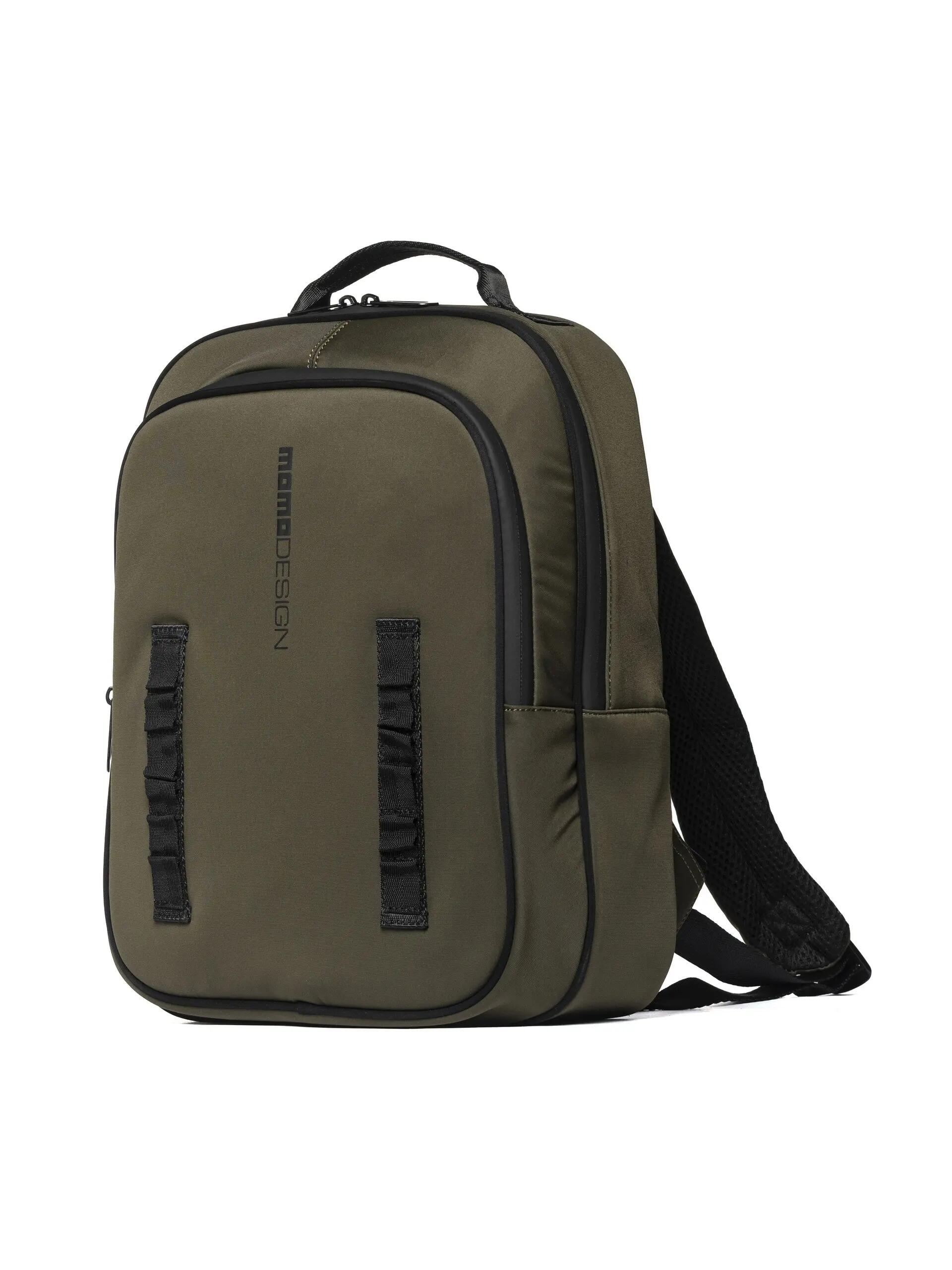 Momo Design Green Black Polyurethane Backpack with Zip Closure 2/3