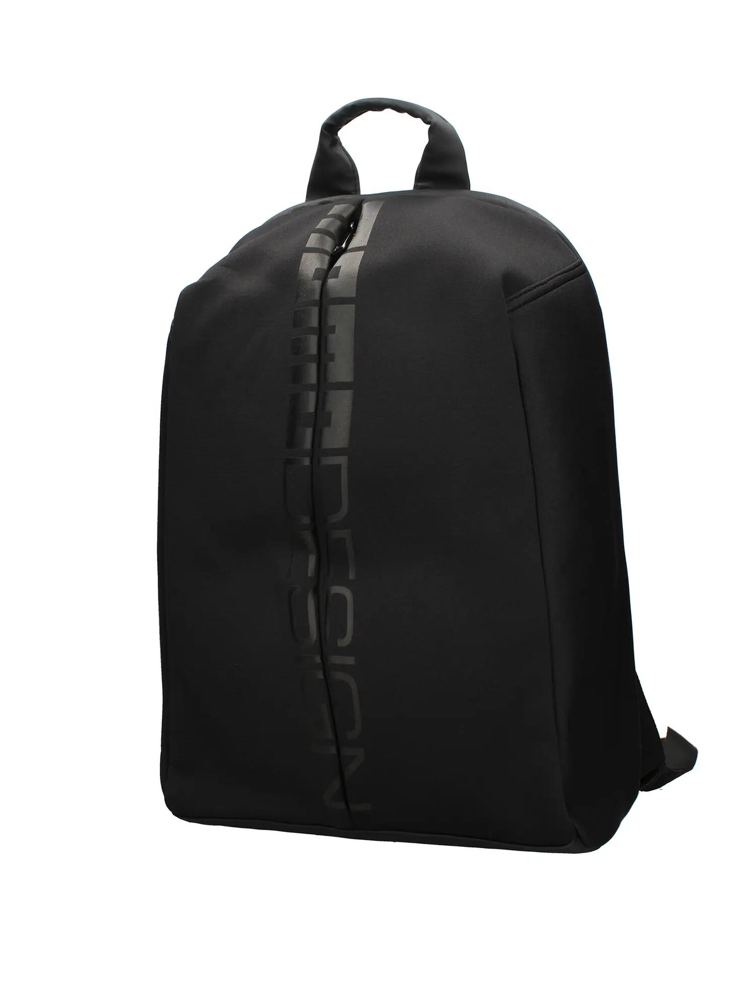 Momo Design Black Polyurethane Backpack with Zip Closure for Men 2/4