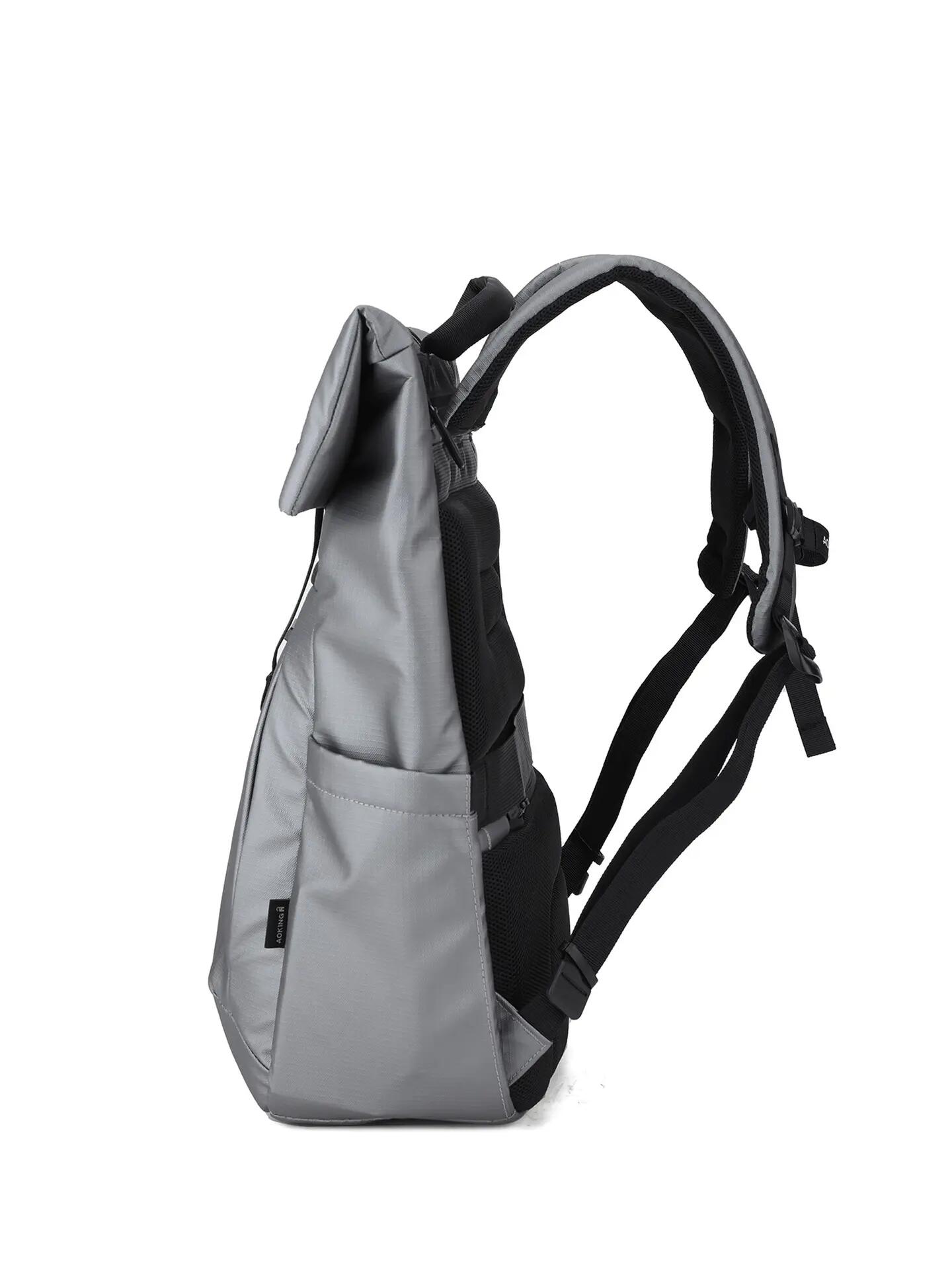 Zaino Aoking Umbriel Lux Grigio Poliestere Unisex con Zip 3/6