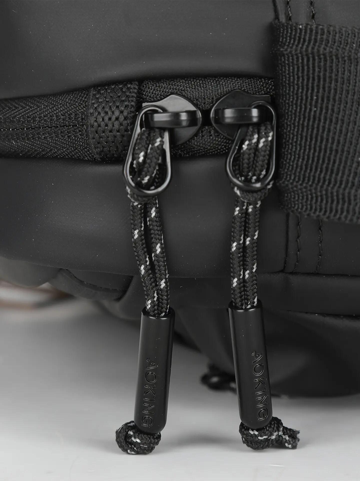 Aoking Umhängetasche unisex schwarz - Baumwolle und Polyester mit Reißverschluss 6/7