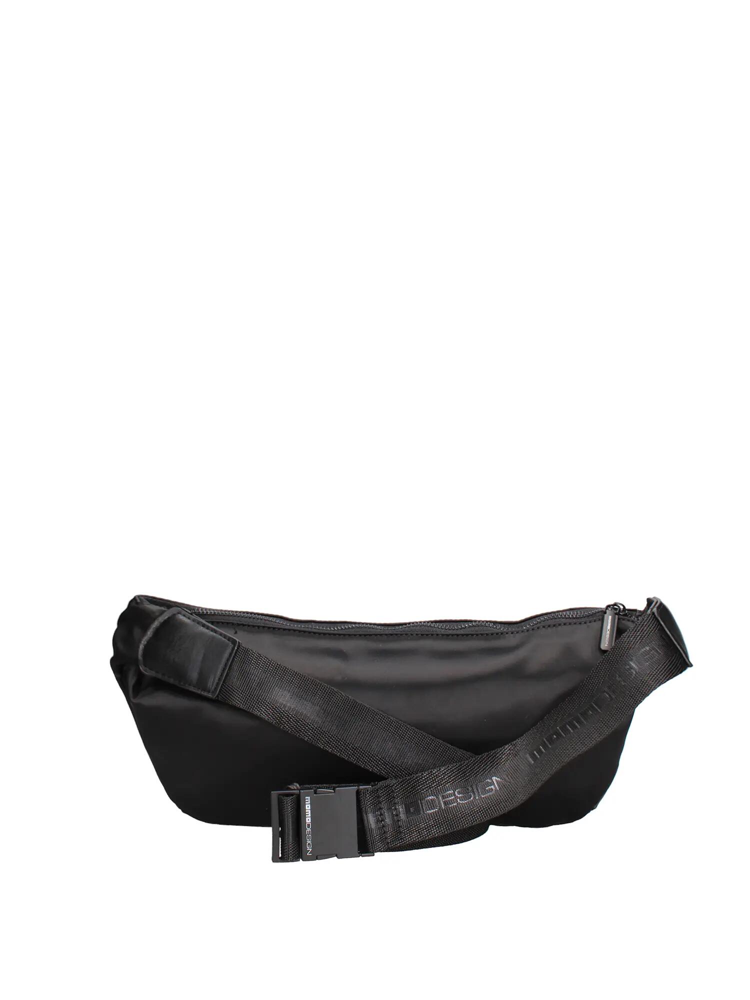 Momo Design Bauchtasche Schwarz Polyurethan - Verstellbarer Riemen 55cm 3/4